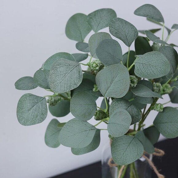 NEW 15" Fake Plant Eucalyptus Leaves White Seeds for Bathroom Shelves. - Picture 9 of 9